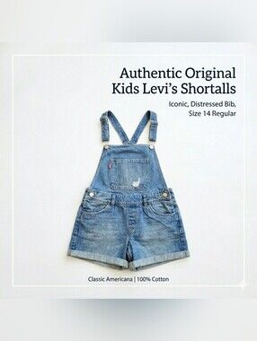 Levi's Kids Blue Denim Shortall Overalls